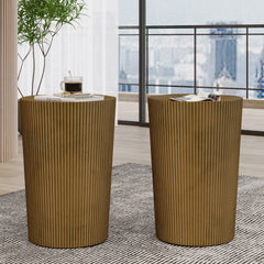 METAL HAMMERED END TABLE