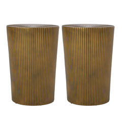 METAL HAMMERED END TABLE