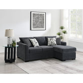 Pacheco Dark Grey Upholstered Sleeper Sectional Chaise Sofa