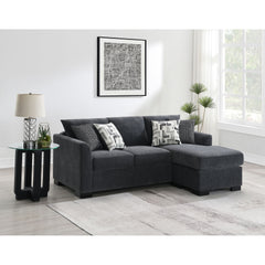 Pacheco Dark Grey Upholstered Sleeper Sectional Chaise Sofa