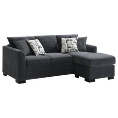 Pacheco Dark Grey Upholstered Sleeper Sectional Chaise Sofa