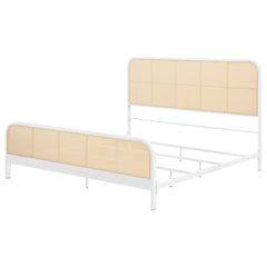 Randall White Open Cane Webbing Metal Eastern King Bed
