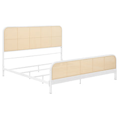 Randall White Open Cane Webbing Metal Eastern King Bed