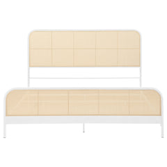 Randall White Open Cane Webbing Metal Eastern King Bed