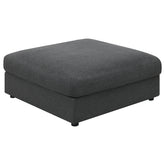 Duncan Charcoal Square Upholstered Ottoman