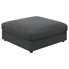 Duncan Charcoal Square Upholstered Ottoman