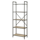 Antique Oak and Sandy Grey 5-tier Bookcase