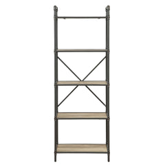 Antique Oak and Sandy Grey 5-tier Bookcase