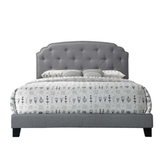 Grey Upholstered Queen Bed
