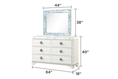 Laguna Modern Style Mirror Made with Wood and Crystal Accents in White (INCLUDES MIRROR ONLY) same as B009P270824 (CA inventory)