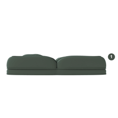Upholstered Human Dog Bed for Adults and Pets, Foldable Lazy Sofa Bed with 5 Adjustable Position, Includes 2 Soft Pillows for Bedroom, Living Room, Reading Corner(Green)