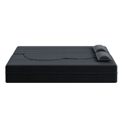 Modern Floor Sofa with 2 Pillows,Convertible Plush Corduroy Foam-Filled Sleeper Sofa Bed,15" Full Size Folding Mattress for Living Room,Guest Bed,no assembly required,Dark Grey