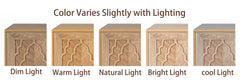Carved Flower Door Large Storage Cabinet With Metal Handle Suitable For Living Room, Kitchen, Entryway(NATURAL WOOD)