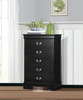 Traditional Bedroom Furniture 1pc Storage Chest of 5x Drawers Black Finish Classic Design