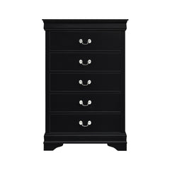 Traditional Bedroom Furniture 1pc Storage Chest of 5x Drawers Black Finish Classic Design
