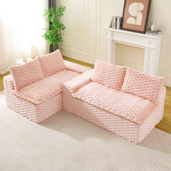 Luxury Pink Turtle Velvet Multifunctional Sofa - Arrangeable in Single Row, Side-by-Side or Facing Each Other, Stylish Living Room Furniture for Cozy Home Decor