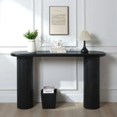 Wood Console Table, Modern Black Console Table, 56" W fluted entryway table,Black Entry Table Narrow Console Table Modern Hallway Table Modern Sofa Table for Living Room