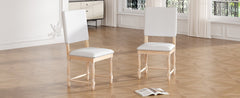 TOPMAX Vintage Traditional 2-Piece Upholstered Dining Chairs with Padded Backs, Natural