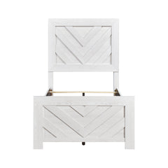 Contemporary White Finish Twin Size Panel Bed Wooden Bedroom Furniture 1pc, Bed in a Box