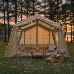 8 m ² Inflatable Tents for Camping, Blow Up Tent with Hand Pump, Easy Setup InflatableTent 4 Season Tent, Waterproof Oxford Air Glamping Tents for Camping Adult 4/6/8 Person