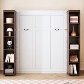 Queen Murphy Bed Wall Bed with Storage Doors, Espresso