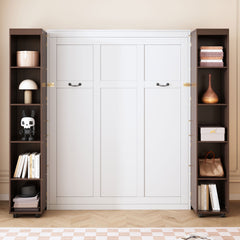 Queen Murphy Bed Wall Bed with Storage Doors, Espresso