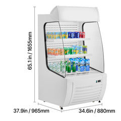 Open Air Merchandiser 2-Tier Display Cooler with Air Curtain 12.7cu.ft.