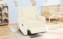 Manual Recliner Nursery Recliner Chair Swivel Rocker Recliner Sofa for Living Room, Bedroom Home Theaters and Nursery, White