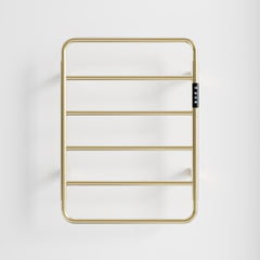 18.7" Heated Towel Rack for Bathroom,Wall Mounted with Intelligent Touch Screen Timer, 6-Bar Towel Warmer, 304 Stainless Steel Polished, Plug-in/Hard-Wired