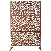 Outdoor & Indoor Privacy Screen Metal Privacy Screen 76" H×48" W, Freestanding Decorative Privacy Screen for Deck Balcony Patio, Privacy Fence Panels for Outside Lawn Garden PS102 RUSTY