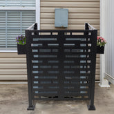 3*3FT Air Conditioner Fence for Outdoor Units Metal Privacy Fence,Metal Privacy Screen with Planter Boxes,Outdoor Freestanding Trash Can Fence