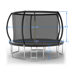 YC 12FT trampoline Pumpkin- Standard-Black