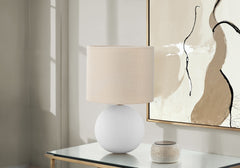 Lighting, 16"h, Table Lamp, Cream Shade, Cream Ceramic, Contemporary