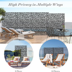 Metal Privacy Screens and Panels with Free Standing, Freestanding Outdoor Indoor Privacy Screen, Decorative Privacy Screen for Balcony Patio Garden, Room Divider, Mesh Shape