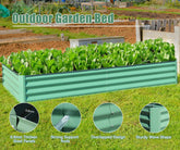 8x4x1 ft Galvanized Raised Garden Bed, Outdoor Planter Garden Boxes Large Metal Planter Box for Gardening Vegetables Fruits Flowers,Green