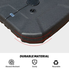 Patio Umbrella Base with Wheels, Water & Sand Filled Weighted Base for Most Cantilever Offset Umbrella, 440LBS, Square (Black)