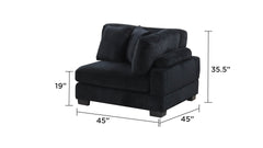 Bentley modern style Corduroy fabric upholstered CORNER Wedge made with wood frame in Black same as G150110452 (NJ Warehouse inventory)