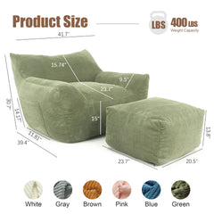 Bean Bag Chair for Adults, Oversized Comfy Beanbag Living Room Lazy Sofa for Bedroom & Dorm