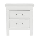 2 Drawers White Finish Nightstand Transitional Style Wooden Bedroom Furniture 1pc Bed-Side Cabinet Table