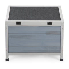 Small Outdoor Wooden Rabbit Hutch with Lockable Door & Weatherproof Roof, Openable Top, Bunny Cage Pet House for Rabbits, Guinea Pigs Cats Chicks , Gray with Colorful Patterns