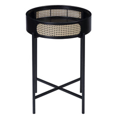 Black End Table with Tray Top