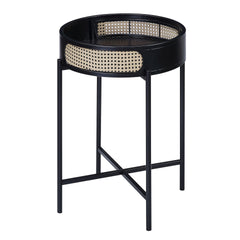 Black End Table with Tray Top