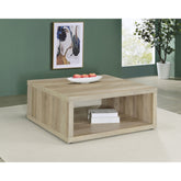 Flint Distressed Pine Square Engineered Wood Coffee Table
