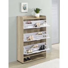 Kyla White 3-tier Engineered Wood Shoe Cabinet