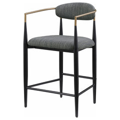 Renfroe Dark Grey Fabric Upholstered Counter Chair (Set of 2)
