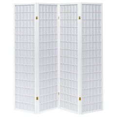 Sartre White 4-Panel Room Divider Folding Shoji Screen