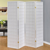 Sartre White 4-Panel Room Divider Folding Shoji Screen