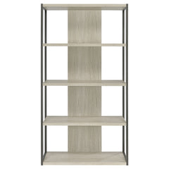 Loomis Whitewashed Grey 4-Shelf Bookshelf
