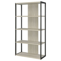 Loomis Whitewashed Grey 4-Shelf Bookshelf