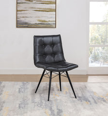 Charcoal and Gunmetal Tufted Back Dining Chairs (Set of 4)